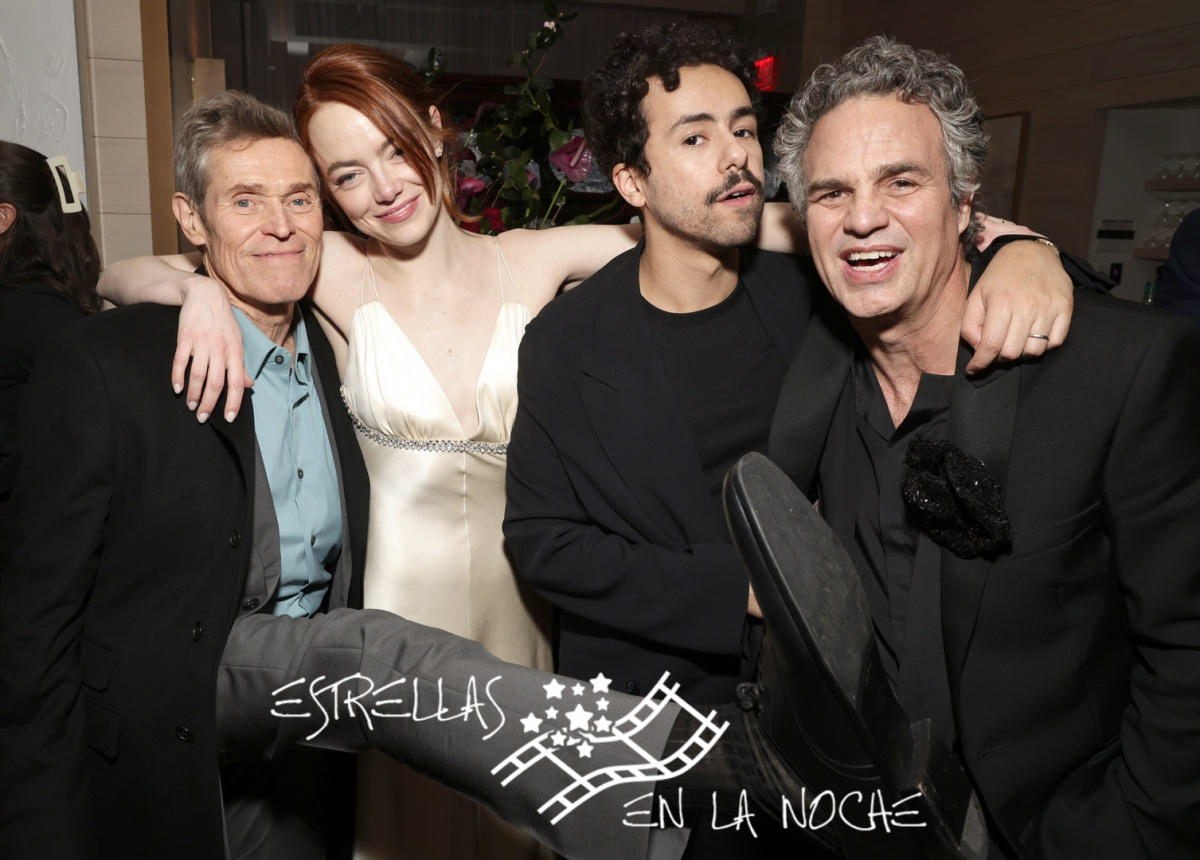 Willem Dafoe, Emma Stone, Ramy Youssef and Mark Ruffalo attend the Searchlight Picture’s Poor Things New York Premiere at the DGA Theater on Dec 6, 2023 in New York.